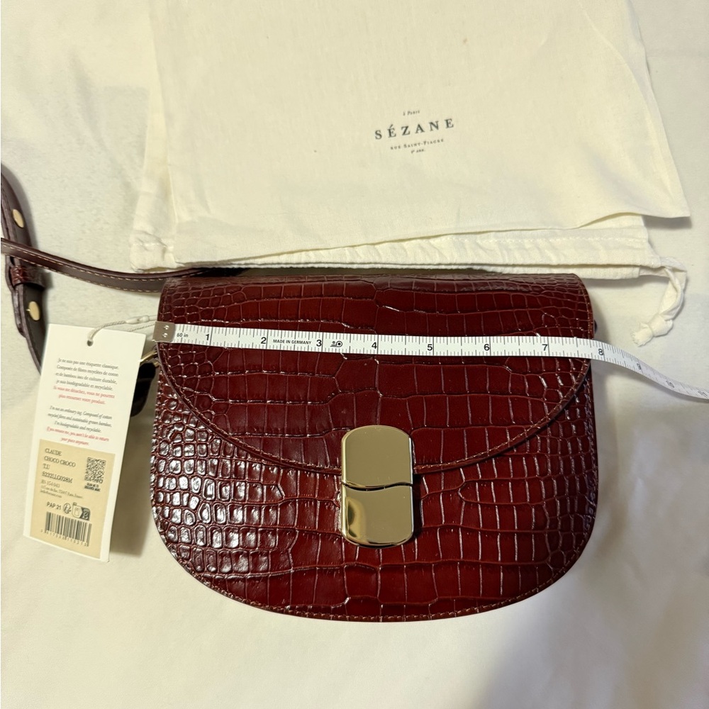 Sezane CLAUDE BAG CHOCOLATE CROCODILE PRINT - Picture 5 of 14
